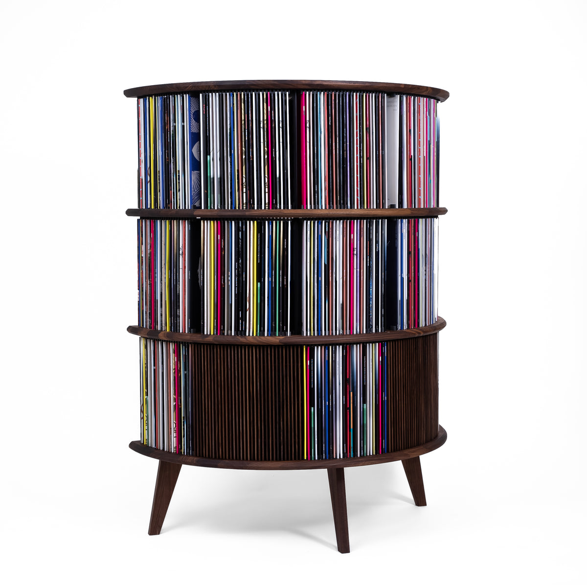 Vinyl storage in Walnut – Display LUNA