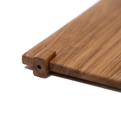 Eikenhouten plank voor tv-meubel op wielen – SIKA