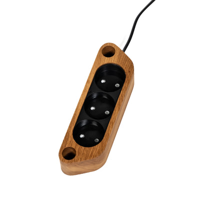 Power strip for TV stand – Oak