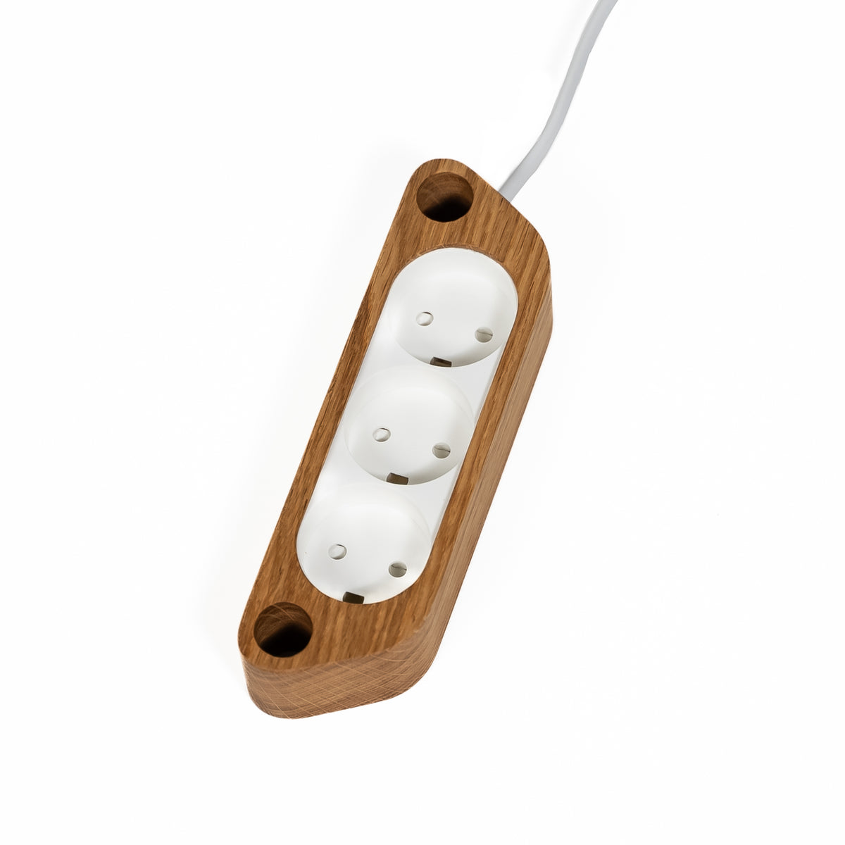 Power strip for TV stand – Oak