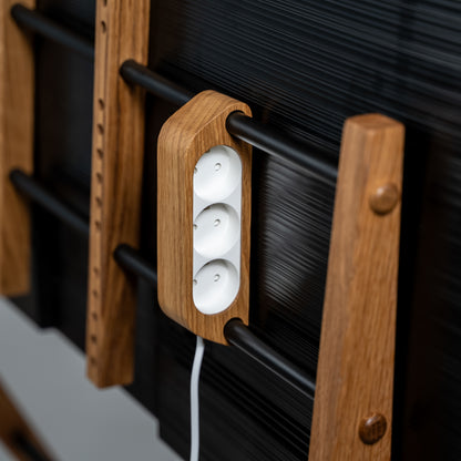 Power strip for TV stand – Oak
