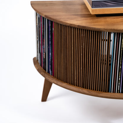Højtalerskjuler i egetræ til vinylmøbel – Display LUNA (2 stk)