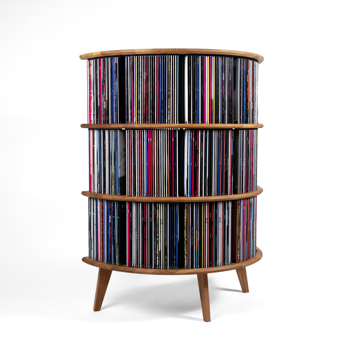 Vinylopslag in eikenhout – Display LUNA